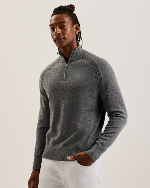 ULBOURN-Knitwear-LS Regular Cashmere Half Zip- Ted Baker Romania